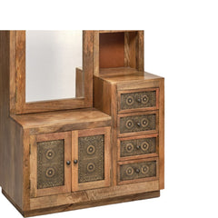 Kittur Solid Wood Dressing Table with Mirror & Storage