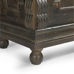 FS Mango Wood Geometric Palettes Tobias 4 Door Sideboard, Mango Wood