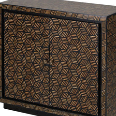 Naveen 2-Door Mango Wood Inlay Cabinet