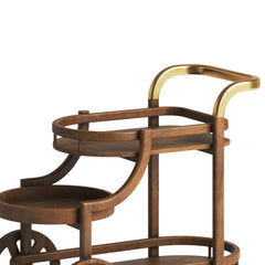 Aurelius Mango Wood & Metal Wheel Serving Trolley