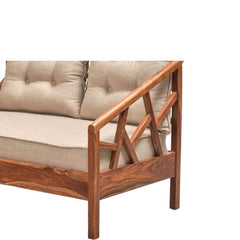 Blue City 2-Seater Wooden Sofa