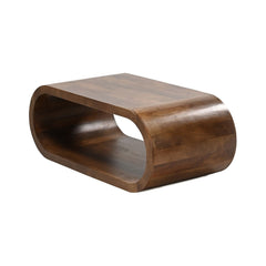 Modern Curved Solid Wood Coffee Table