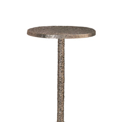 Rustic-Industrial Round Metal End Table