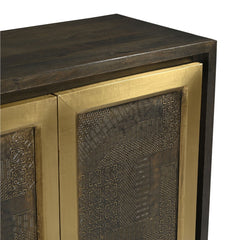 Dianda 2-Door Cabinet with Brass-Toned Frame
