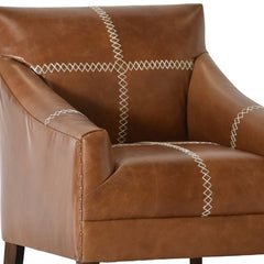 Sylas Modern Farmhouse Leather Lounge Chair