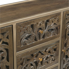 Amalia Floral Carved Storage Cabinet