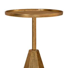 Geometric Gold Finish Metal End Table