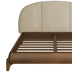 Skylan Queen Bed – Sheesham Wood & Upholstered Headboard