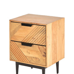 Edra 2-Drawer Bedside Table in Light Mango Wood