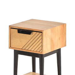 Edra 1-Drawer Bedside Table in Light Mango Wood