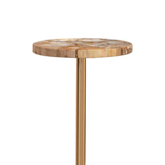 Luxora Metal End Table with Agate Stone Top