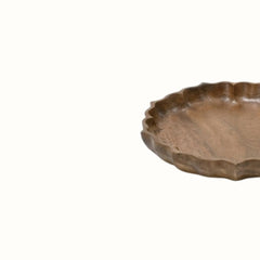 Handcrafted Lotus Silhouette Mango Wood Tray - Large