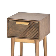 Edra 1-Drawer Bedside Table in Dark Mango Wood