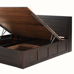 Jaipur Solid Sheesham Wood Queen Size Bed with Hydraulic Lift-Up Storage