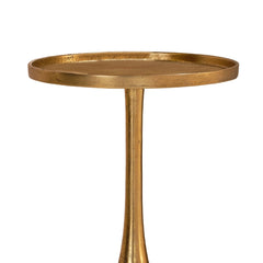 Sculptural Gold Finish End Table