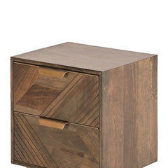Edra 2-Drawer Bedside Table in Dark Mango Wood