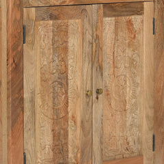 Maharani Solid Wood Bookcase with Carved Double Doors