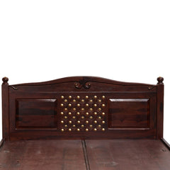 Haveli Sheesham Wood Bed with Traditional Brass Detailing