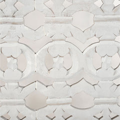 Marguerite Hand-Carved White Floral Credenza