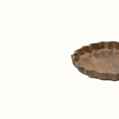 Handcrafted Lotus Silhouette Mango Wood Tray - Medium