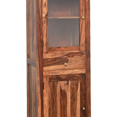 Subbulakshmi Tall Sheesham Wood & Glass Cabinet