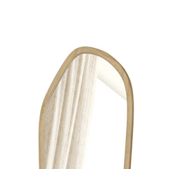 Wooden Organic Shape Mirror – Modern Mango Wood Floor Mirror in Natural Finish