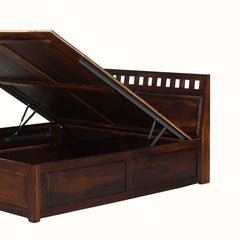 Wolf Sheesham Wood King Bed with Integrated Hydraulic Storage