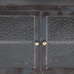 Dilan Industrial Mango Wood & Glass 2-Door Cabinet