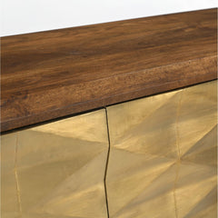 Alby 4-Door Sideboard with Brass-Finish Facade