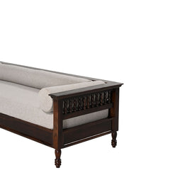 Classic Sheesham Wood Day Bed with Fabric Upholstery