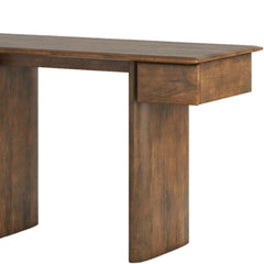 Contemporary Mango Wood Writing Desk with Dual Drawers