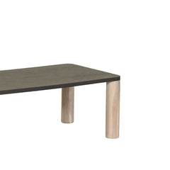 Oak Wood Coffee Table with Black Top