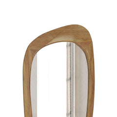 Wooden Organic Shape Mirror - Modern Mango Wood Wall Mirror in Natural Finish