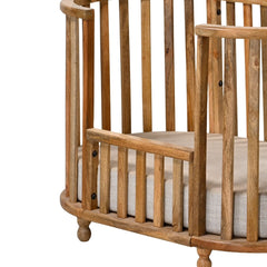 Natural Finish Wooden Baby Crib