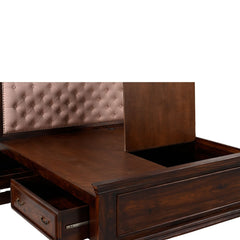 Royal Upholstered Sheesham Wood Bed with Drawers