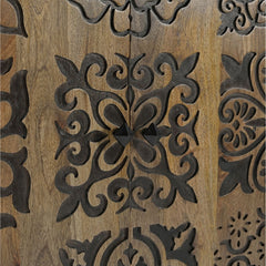 Haffner Hand-Carved Solid Wood Storage Cabinet