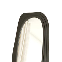 Modern Black Wooden Organic Mirror - Mango Wood Frame