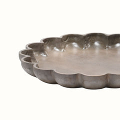 Scalloped Edge Solid Mango Wood Tray - Medium
