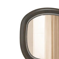 Modern Organic Shape Mirror - Black Mango Wood Frame