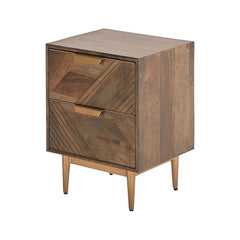 Edra 2-Drawer Bedside Table in Dark Mango Wood