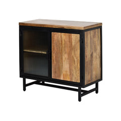 Bartram Mango Wood & Iron Cabinet