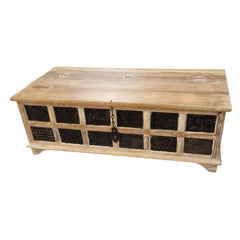 Guru Print Block Mango Wood Storage Trunk