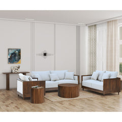Fluted Solid Wood Round Coffee Table