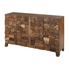 Lowell Reclaimed Wood 4-Door Print Block Sideboard