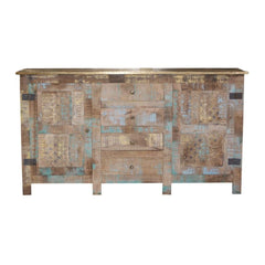 Saean Multi-Tone Mango Wood Sideboard with Brass Top