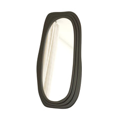 Modern Black Wooden Organic Mirror - Mango Wood Frame
