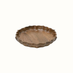 Handcrafted Lotus Silhouette Mango Wood Tray - Large
