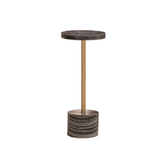 Aurelia Metal End Table with Marble Base and Top