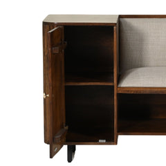Wooden Shoe Rack with Cushioned Seat & Back