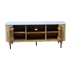 Karlen Mango Wood & Marble Top TV Unit